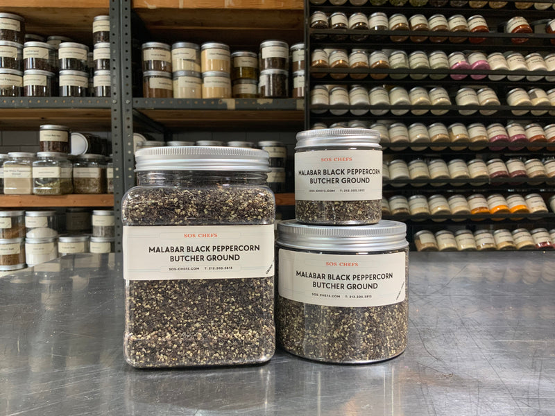 Malabar Black Peppercorn, Butcher Ground, Coarse